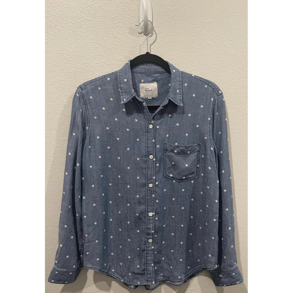 RAILS Blue Polka Dot Button Up Shirt - Picture 2 of 5